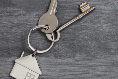 Two keys on a house key ring